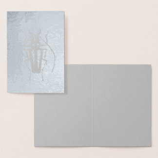 Silver Foil Beetle Greeting Card