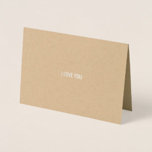 Silver Foil Card   Kraft Cardstock   'I Adore You'