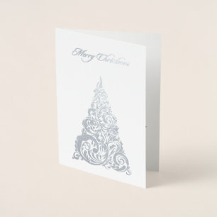Silver Foil Christmas Tree Christmas Card