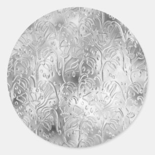 Silver foil classic round sticker