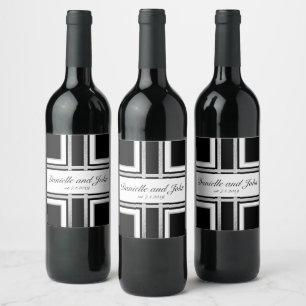 Silver Foil Colour Block Wine Label