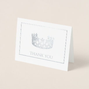 Silver Foil Crown Note Card