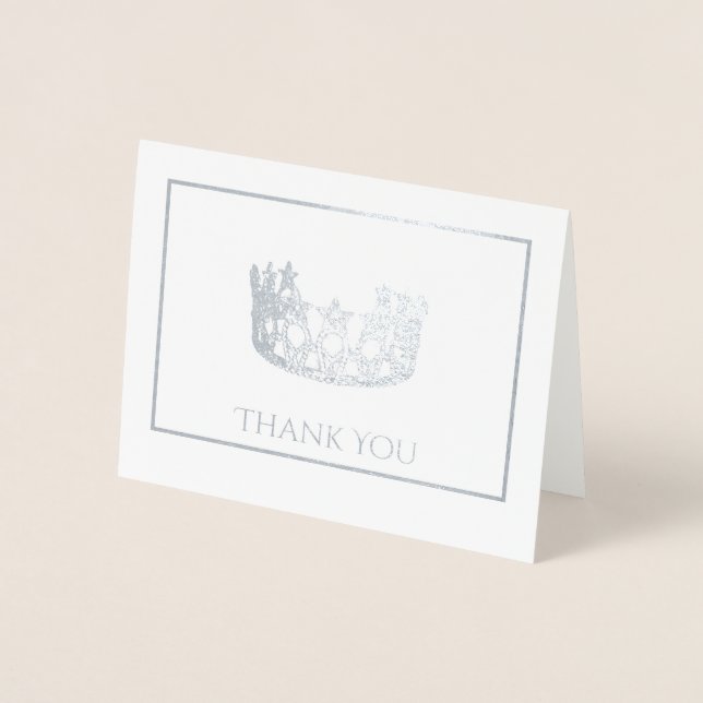 Silver Foil Crown Note Card (Front)