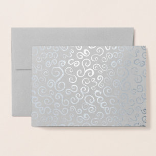 Silver Foil Curves on Grey Foil Card