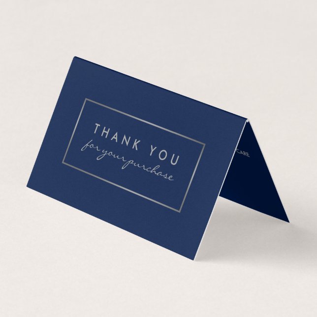 Silver Foil Effect Logo/Picture Thank You Card (Front)