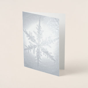 Silver Foil Fern Snowflake Card
