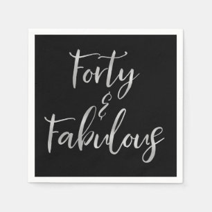 Silver Foil Forty   40 and Fabulous Napkin