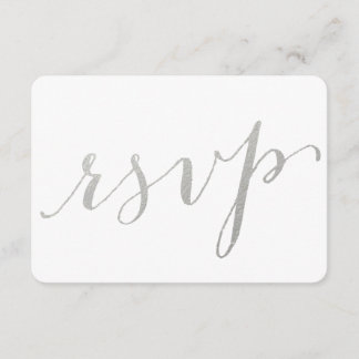 Silver Foil Glamour Printed | Wedding RSVP Card