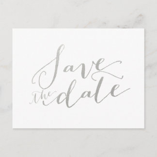 Silver Foil Glamour | Save the Date Postcard