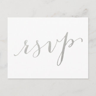 Silver Foil Glamour | Wedding RSVP Postcard