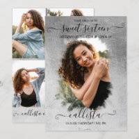 Silver Foil Halo Photo Collage Sweet 16