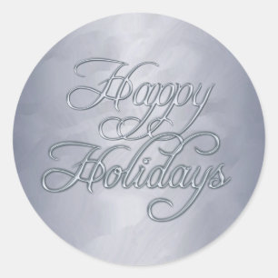 Silver Foil Happy Holidays Envelope Sticker