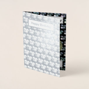 Silver Foil Lawn Bowls, Birthday Card. Foil Card