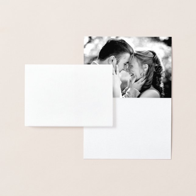 Silver Foil Lotus Flower Photo Thank You on Grey Foil Card (Display)