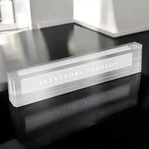 Silver Foil Luxury Professional Modern Nameplate