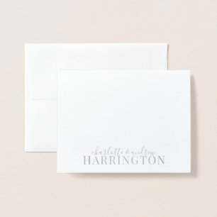 Silver Foil Monogram Wedding Anniversary Card