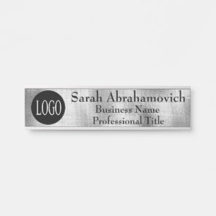 Silver Foil Office Door Signs Name Plate