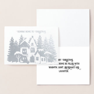 Silver Foil Personalize Christmas card