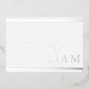 Silver Foil Pressed Modern Elegant Wedding