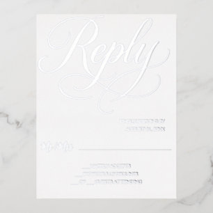 Silver Foil Romantic RSVP Card