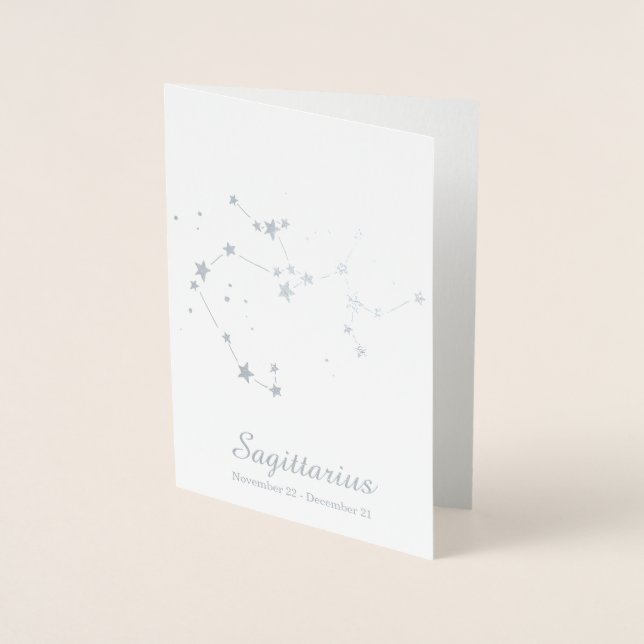 Silver Foil SAGITTARIUS Zodiac Sign Constellation Foil Card (Front)