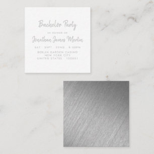 Silver Foil & Script Bachelor Party Invitation