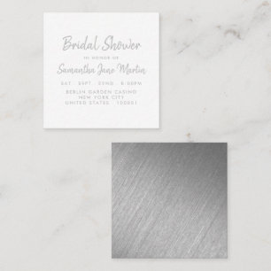 Silver Foil & Script Bridal Shower Invitation