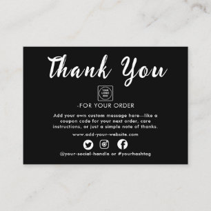 Silver Foil Script Thank You Note Card