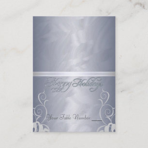 Silver Foil Silver Ribbon Holiday Table Placecard
