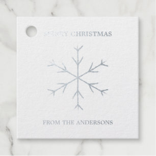 Silver Foil Snowflake Christmas Gift Tag