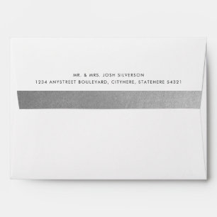Silver Foil Stripe Return Address Mailing Envelope