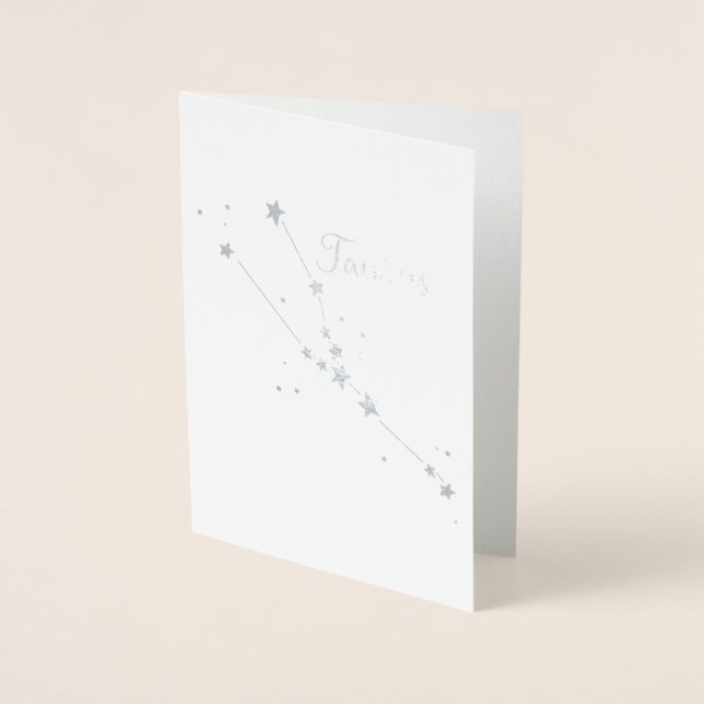 Silver Foil Taurus Zodiac Constellation Card (Front)