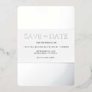 Silver Foil Trendy Modern Wedding Save The Date