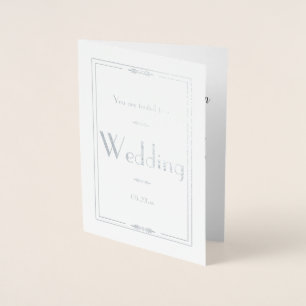 Silver Foil Wedding Invitation Card