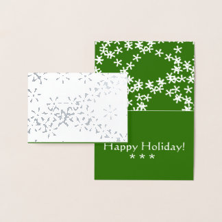 Silver Foil Winter Snow Christmas greeting card