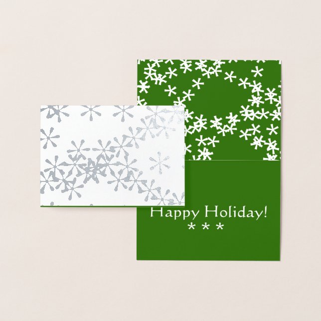 Silver Foil Winter Snow Christmas greeting card (Display)