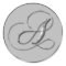 Silver Formal Wedding Monogram A Seal Stickers