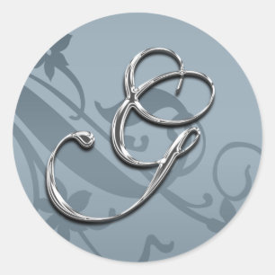 Silver Formal Wedding Monogram G Seal