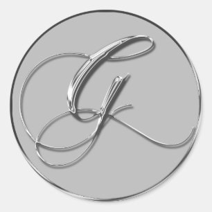 Silver Formal Wedding Monogram G Seals