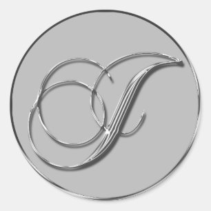 Silver Formal Wedding Monogram I Seal