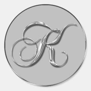 Silver Formal Wedding Monogram K Seal Weddings