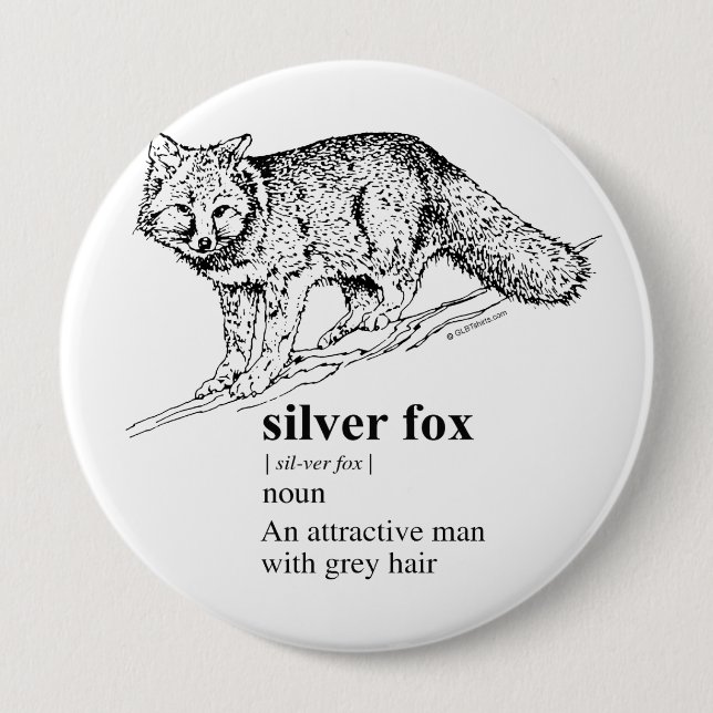 SILVER FOX 4 INCH ROUND BUTTON (Front)