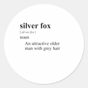 SILVER FOX CLASSIC ROUND STICKER
