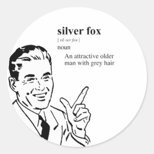 SILVER FOX CLASSIC ROUND STICKER