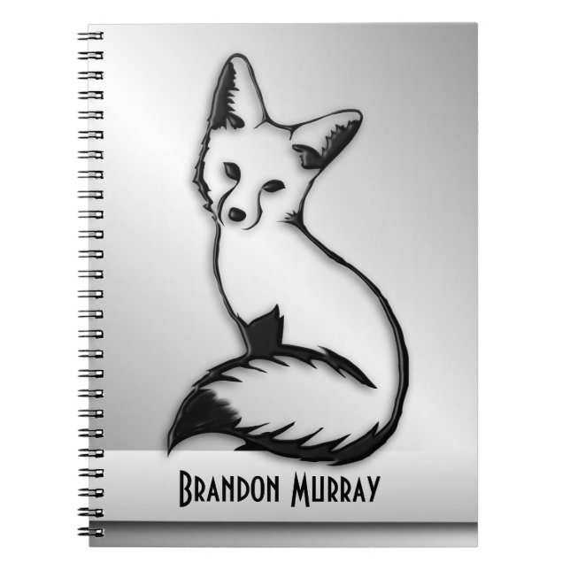 Silver Fox Custom Text Notebook (Front)