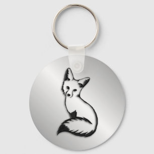 Silver Fox Keychain