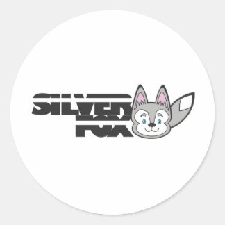Silver fox logo classic round sticker
