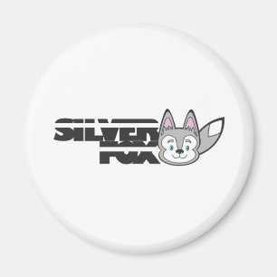 Silver fox logo magnet