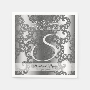 Silver Fractal Anniversary Napkin