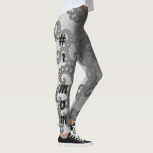 Silver Fractal Art #1 Mom Leggings